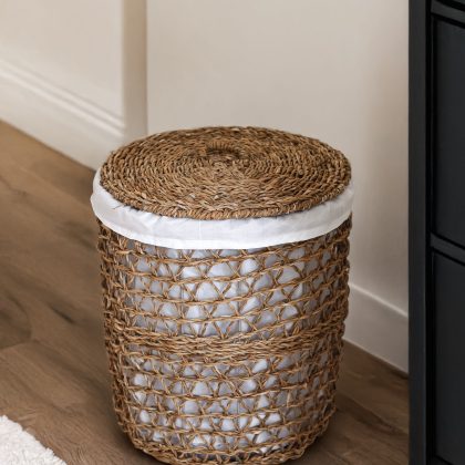 Wicker basket for home storage